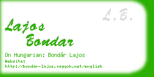 lajos bondar business card